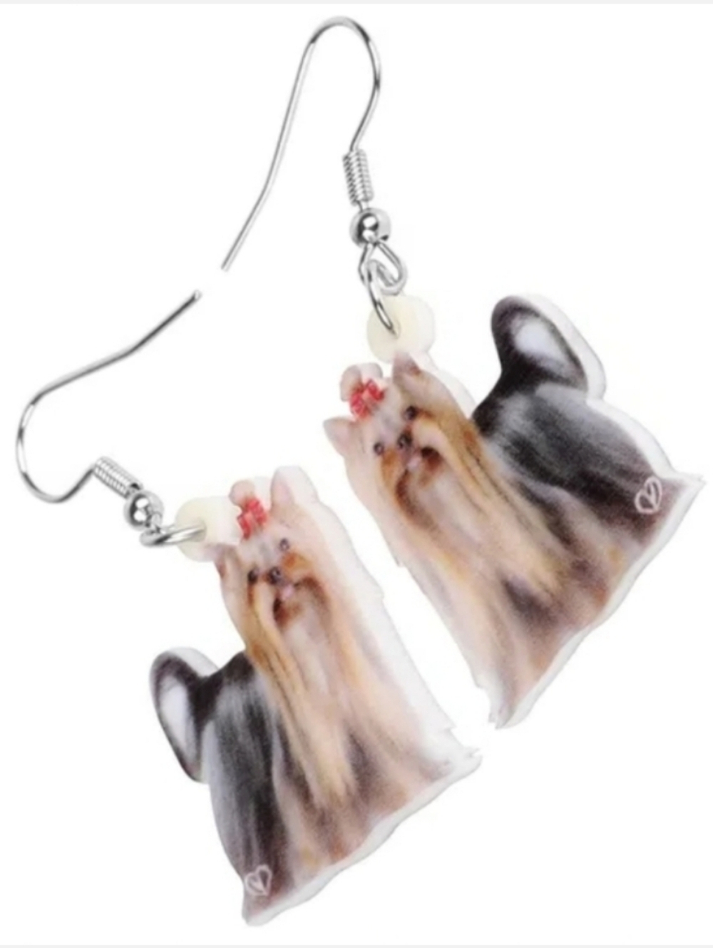 Yorkshire Terrier Acrylic Dangle Earrings - Brown & Black